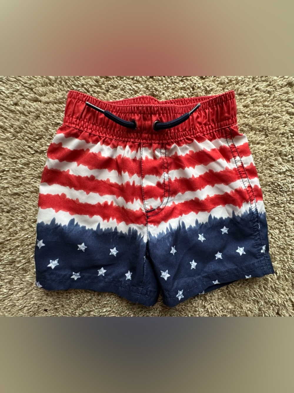12M Baby Swim Set Rash Guard + Flag Trunks Patriotic - Picture 5 of 7